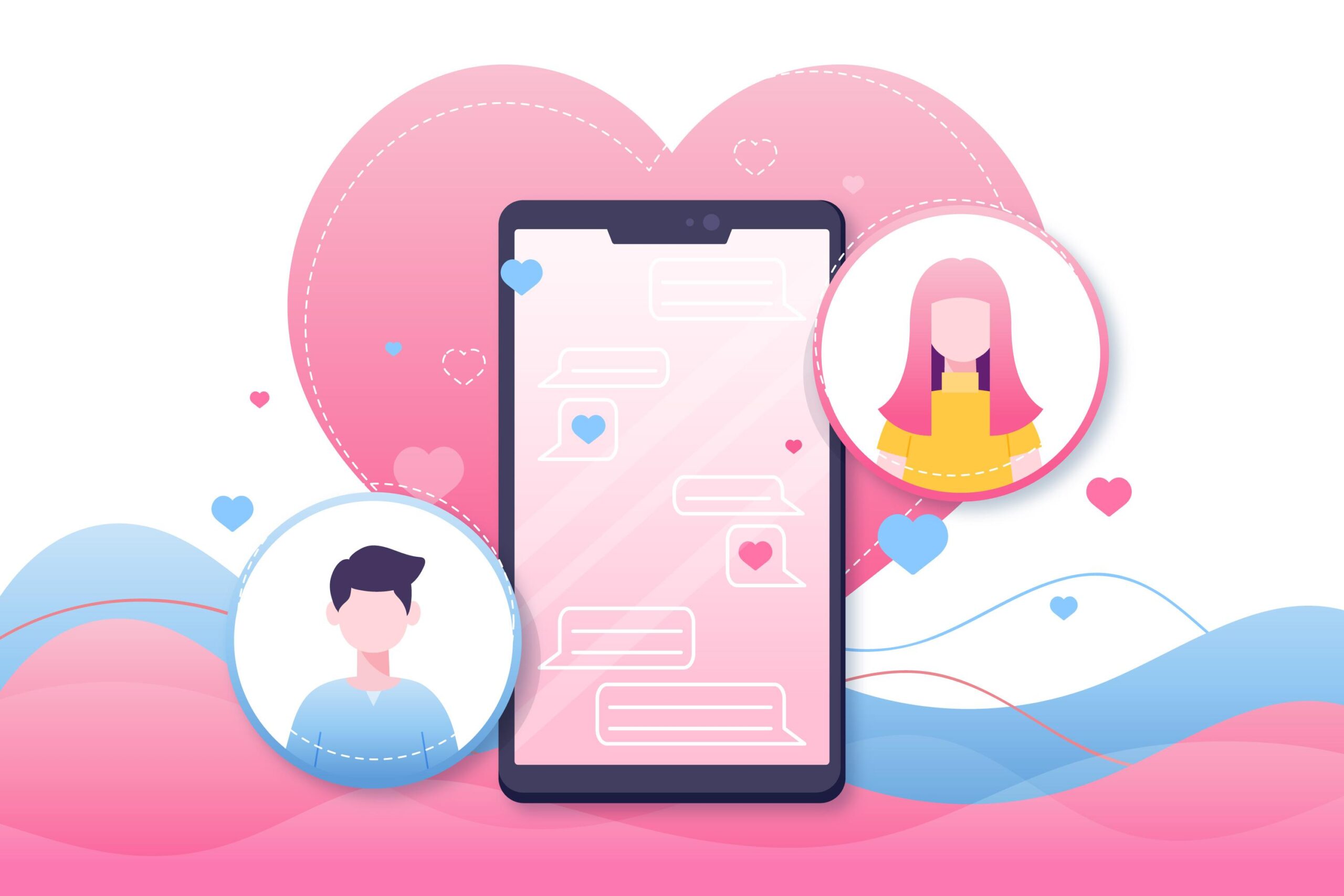 dating app cartoon ilustrate