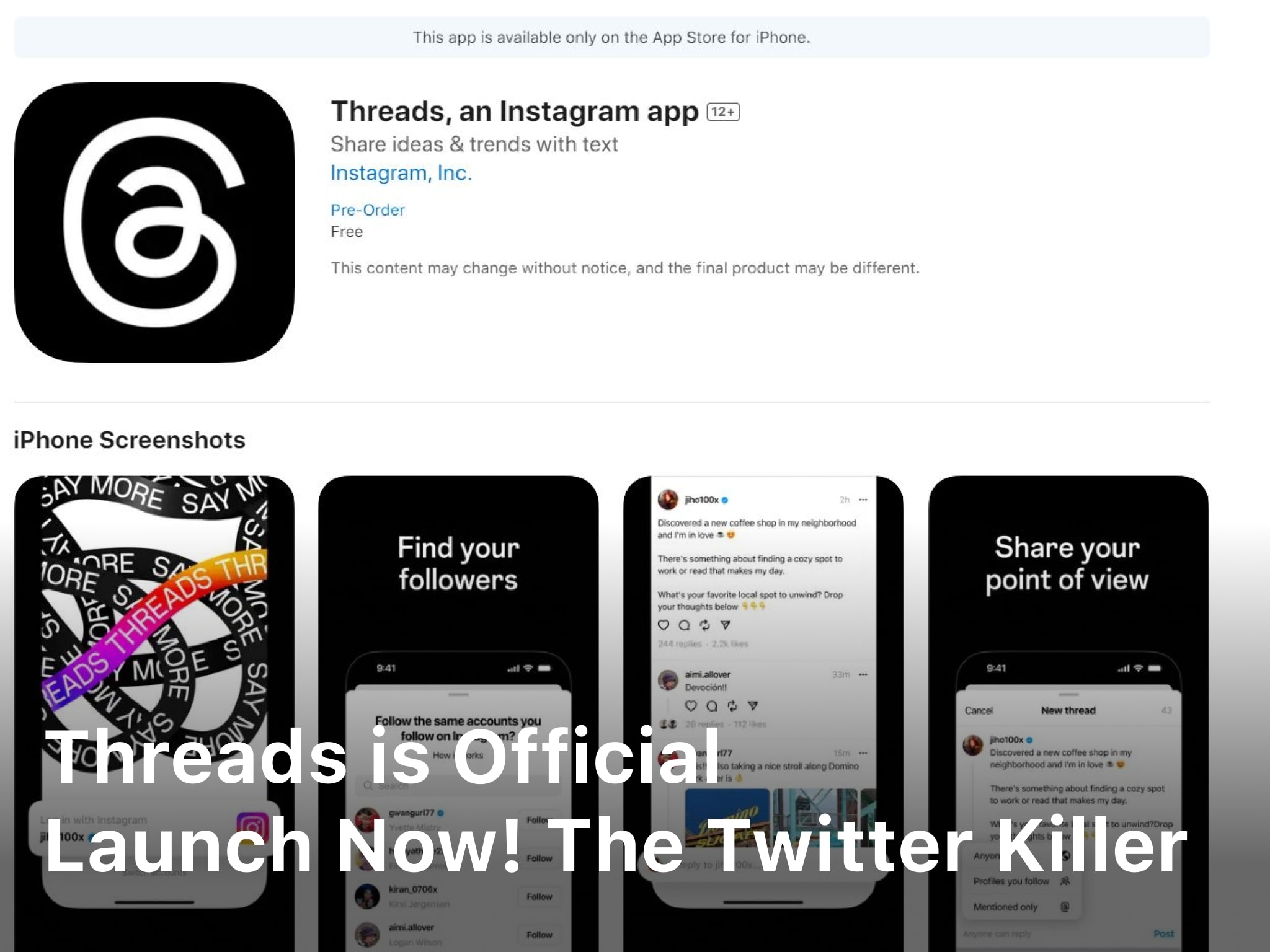 Threads is Official Launch Now